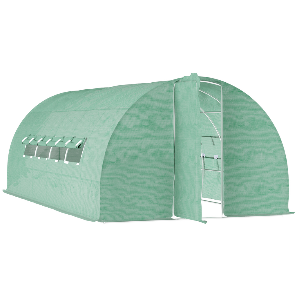 6 x 3M Reinforced Walk-in Polytunnel Garden Greenhouse Steel Frame